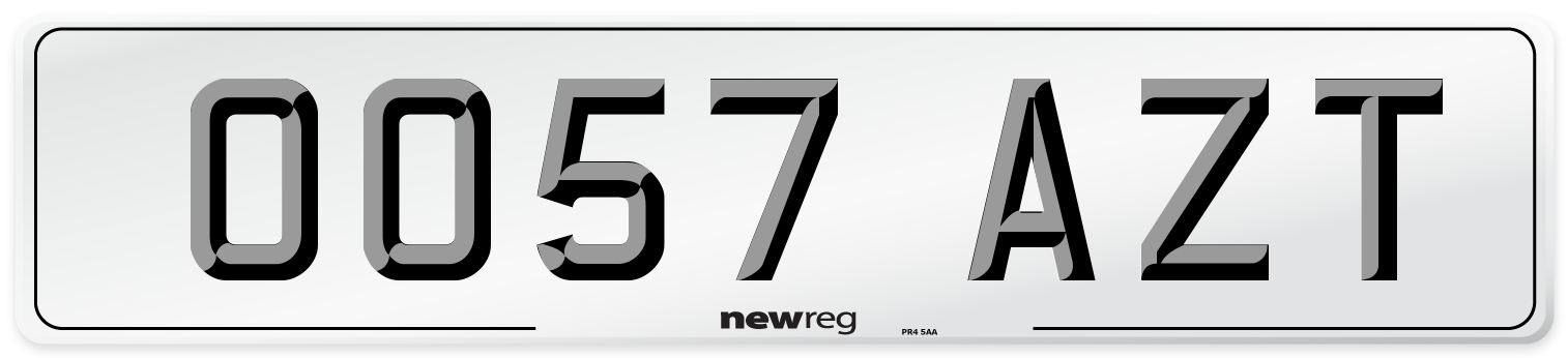 OO57 AZT Number Plate from New Reg